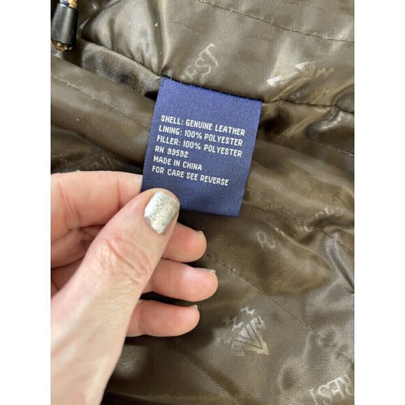 Rainforest Suede Coat Jacket Brown Large Zipper Snap Closure Drawstring Waist - Picture 12 of 16